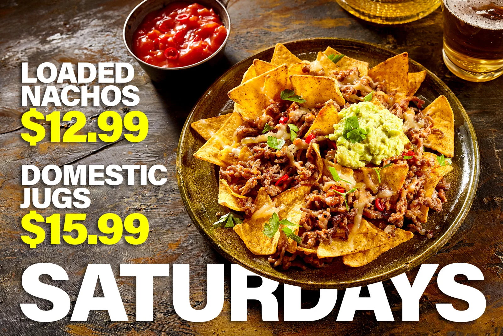 Nachos specials at Cowboys Taphouse pub in Castleridge Calgary